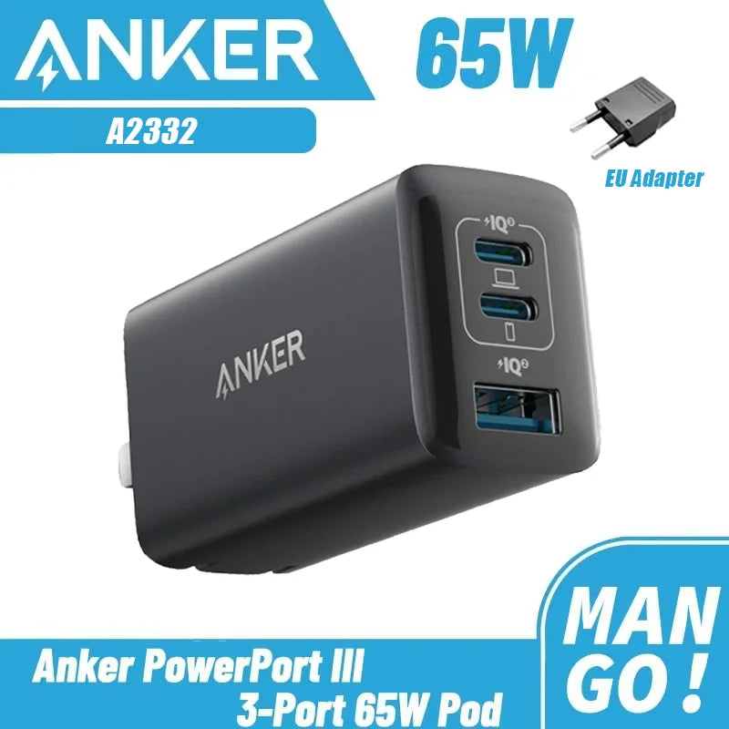 Carregador Anker 535 65w GaN Prime USB C Carregamento rápido