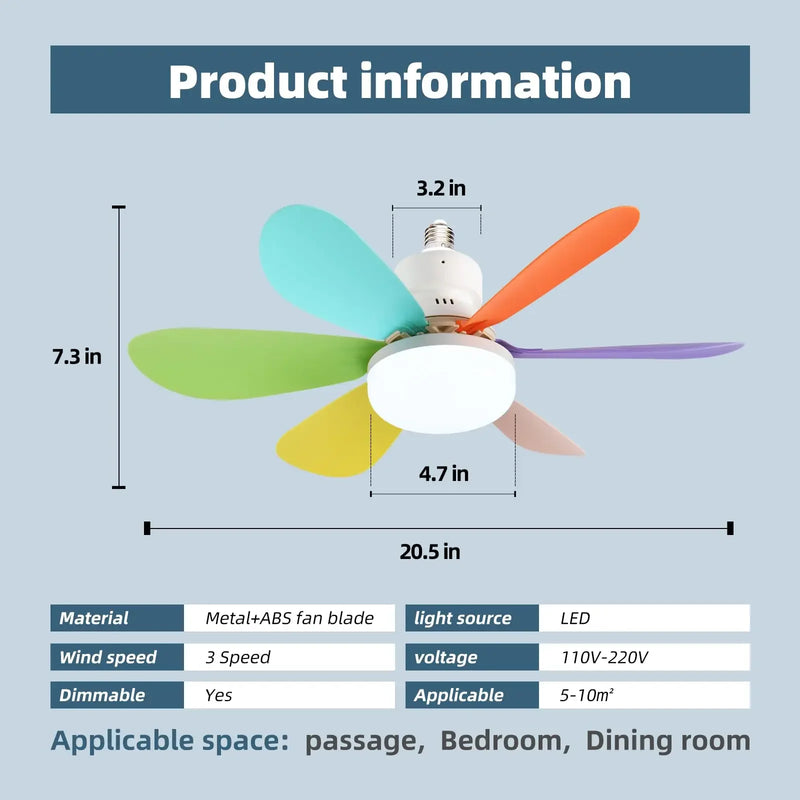 Ventilador de teto com soquete LED de 40 W com luz, com controle remoto.