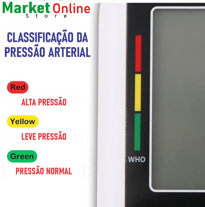 Monitor de pressão arterial digital portátil para braço superior